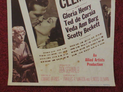 HOT NEWS US INSERT (14"x 36") POSTER STANLEY CLEMENTS GLORIA HENRY 1953 - Rendezvous Cinema