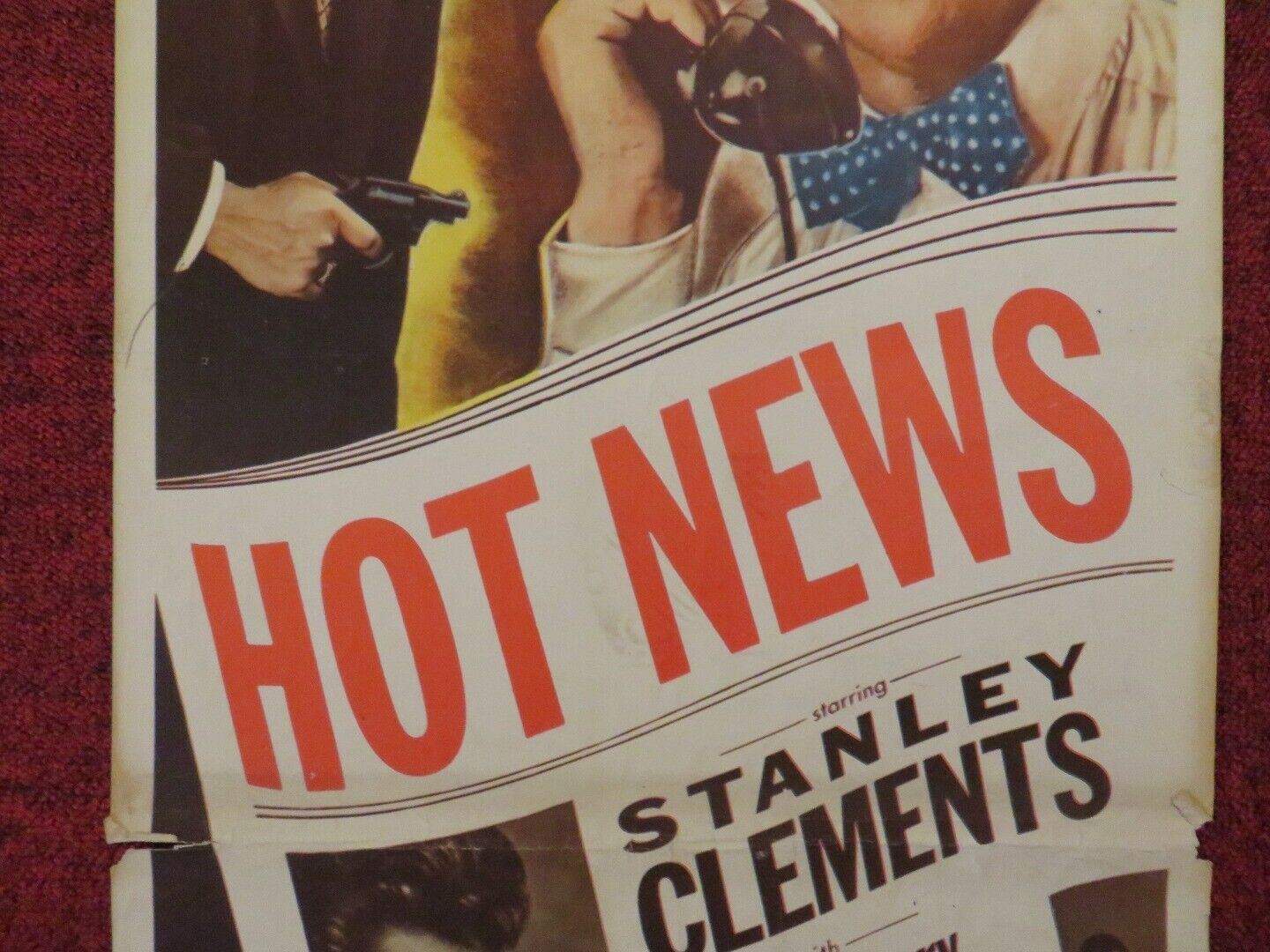 HOT NEWS US INSERT (14"x 36") POSTER STANLEY CLEMENTS GLORIA HENRY 1953 - Rendezvous Cinema