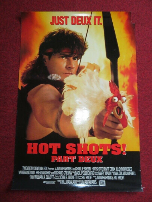 HOT SHOTS! PART DEUX US ONE SHEET ROLLED POSTER CHARLIE SHEEN 1993 Movie posters