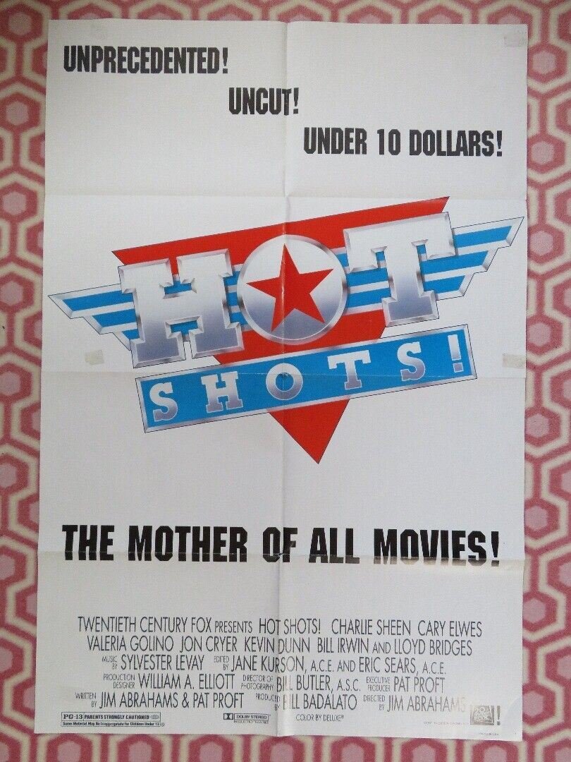 HOT SHOTS! US ONE SHEET POSTER CHARLIE SHEEN 1991 Movie posters