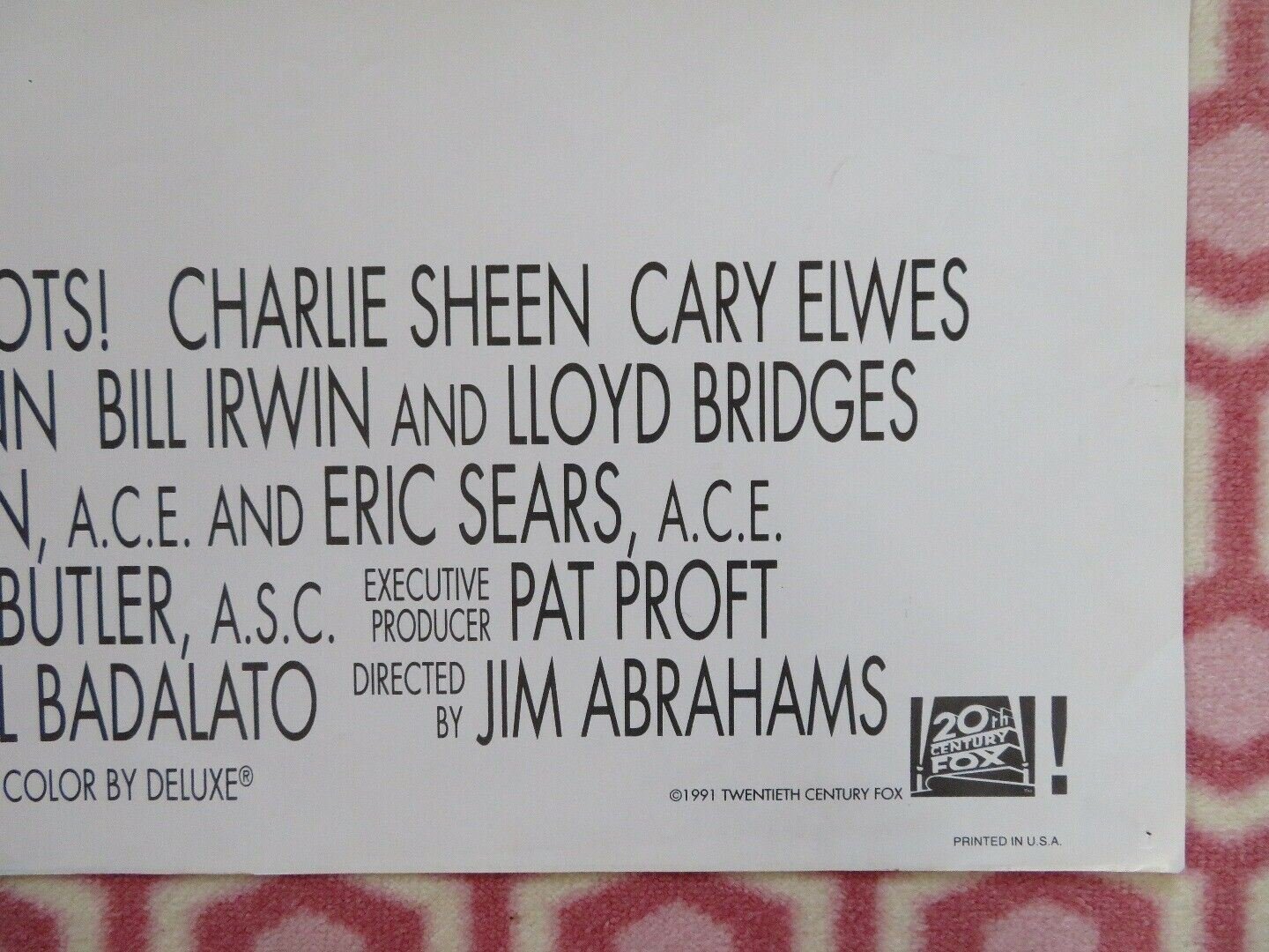 HOT SHOTS! US ONE SHEET POSTER CHARLIE SHEEN 1991 Movie posters