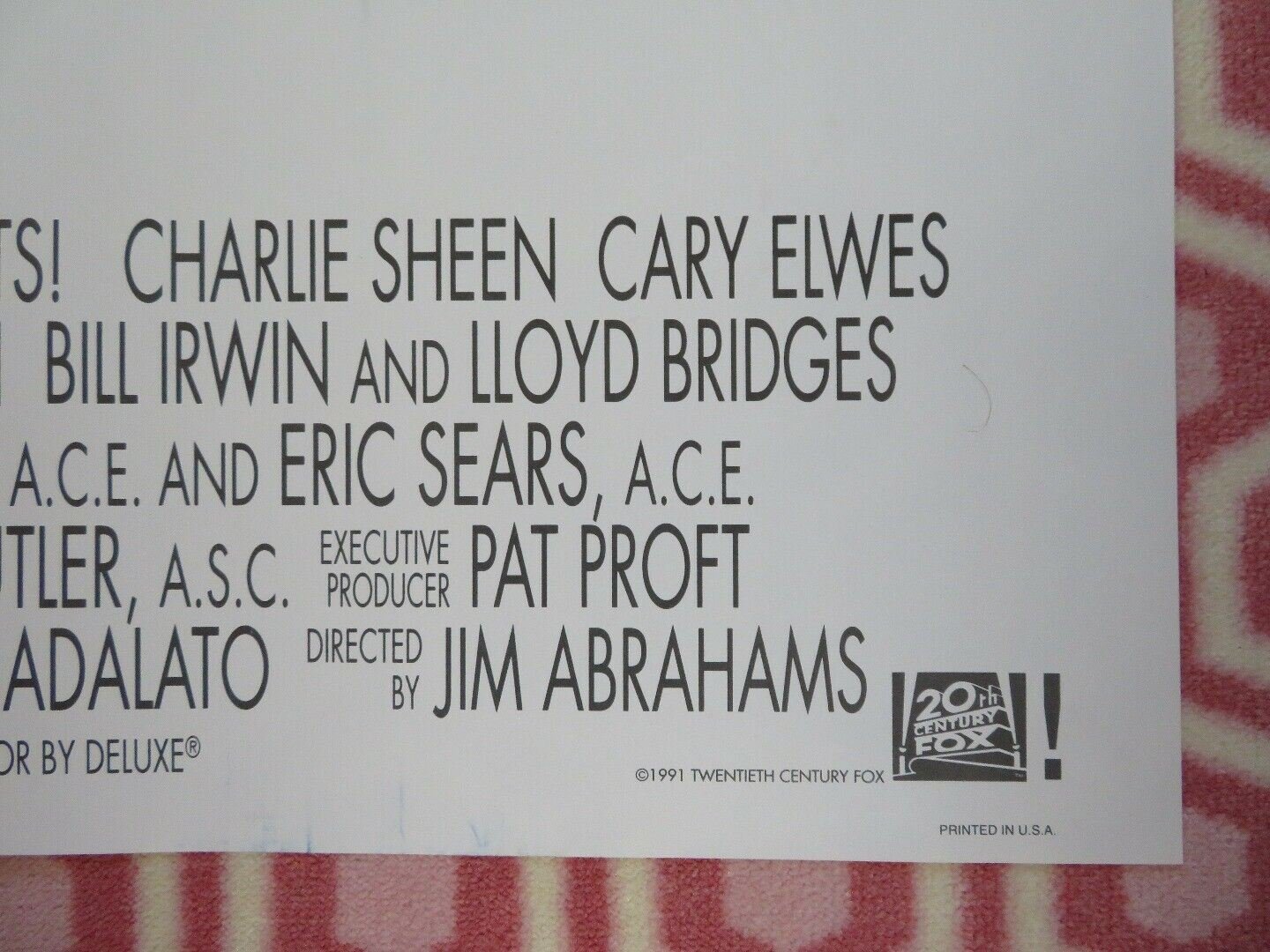 HOT SHOTS! US ONE SHEET POSTER CHARLIE SHEEN CARY ELWES 1991 - Rendezvous Cinema