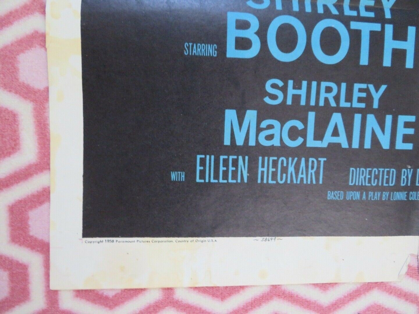 HOT SPELL FOLDED US ONE SHEET POSTER SHIRLEY BOOTH ANTHONY QUINN 1958 Movie posters