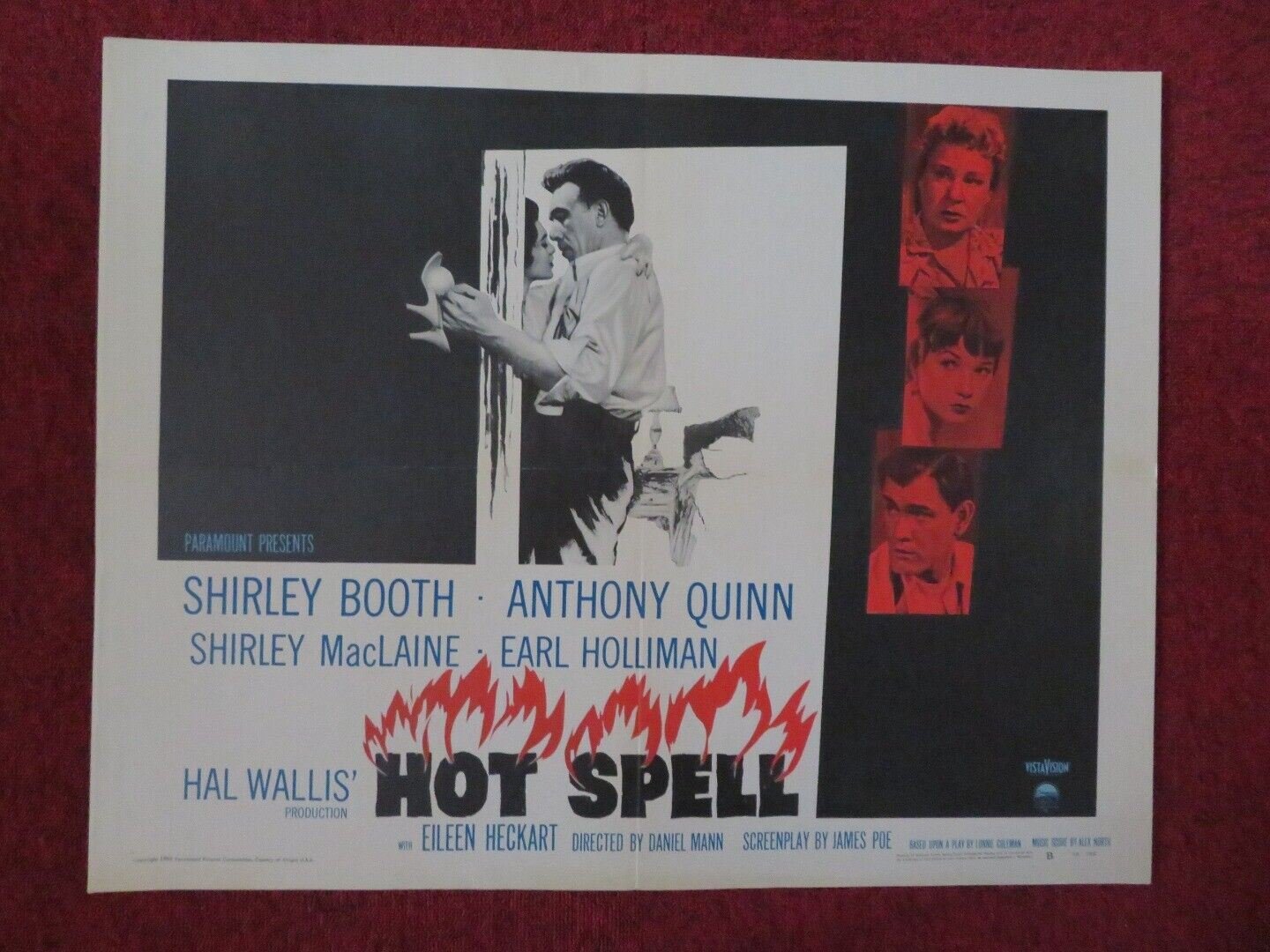 HOT SPELL US HALF SHEET (22"x 28") POSTER SHIRLEY BOOTHE ANTHONY QUINN 1958 Movie posters