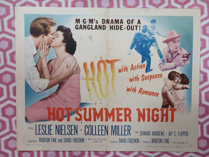 HOT SUMMER NIGHT US HALF SHEET (22"x 28") POSTER LESLIE NIELSEN 1956 Movie posters