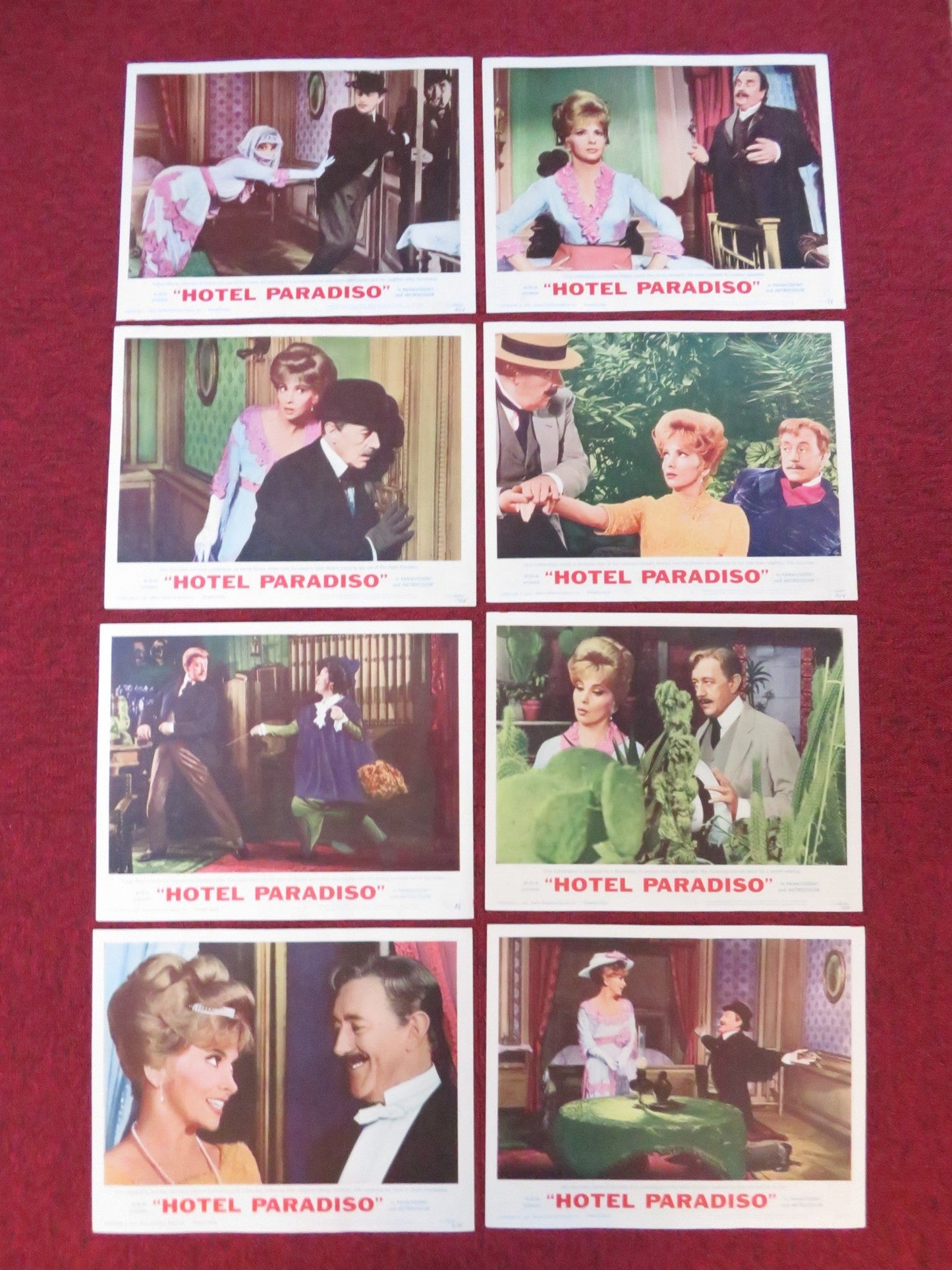 HOTEL PARADISO US LOBBY CARD FULL SET GINA LOLLOBRIGIDA ROBERT MORLEY 1966 Rendezvous Cinema Movie posters
