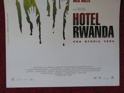 HOTEL RWANDA ITALIAN LOCANDINA (26.5"x12.5") POSTER XOLANI MALI 2004 Movie posters