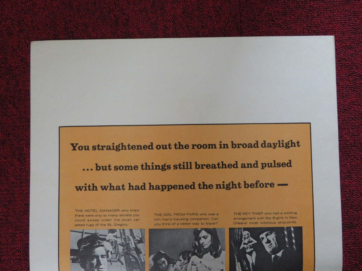 HOTEL WINDOW CARD (14"x 22") POSTER ROD TAYLOR CATHERINE SPAAK 1966 Rendezvous Cinema Movie posters