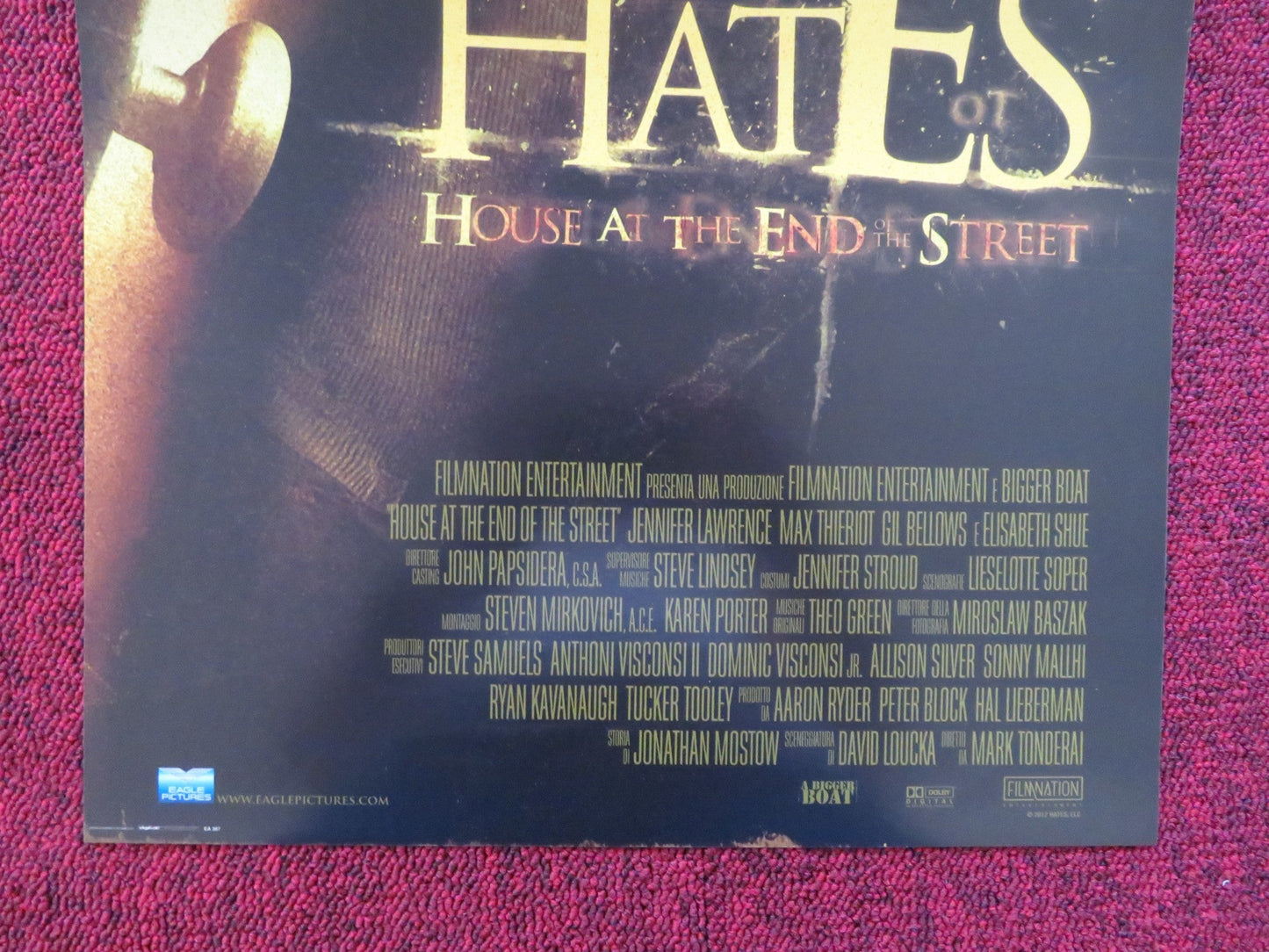 HOUSE AT THE END OF THE STREET ITALIAN LOCANDINA POSTER JENNIFER LAWRENCE 2012 Rendezvous Cinema Movie posters