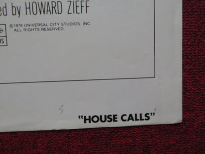 HOUSE CALLS FOLDED US ONE SHEET POSTER WALTER MATTHEW GLENDA JACKSON 1978 Movie posters