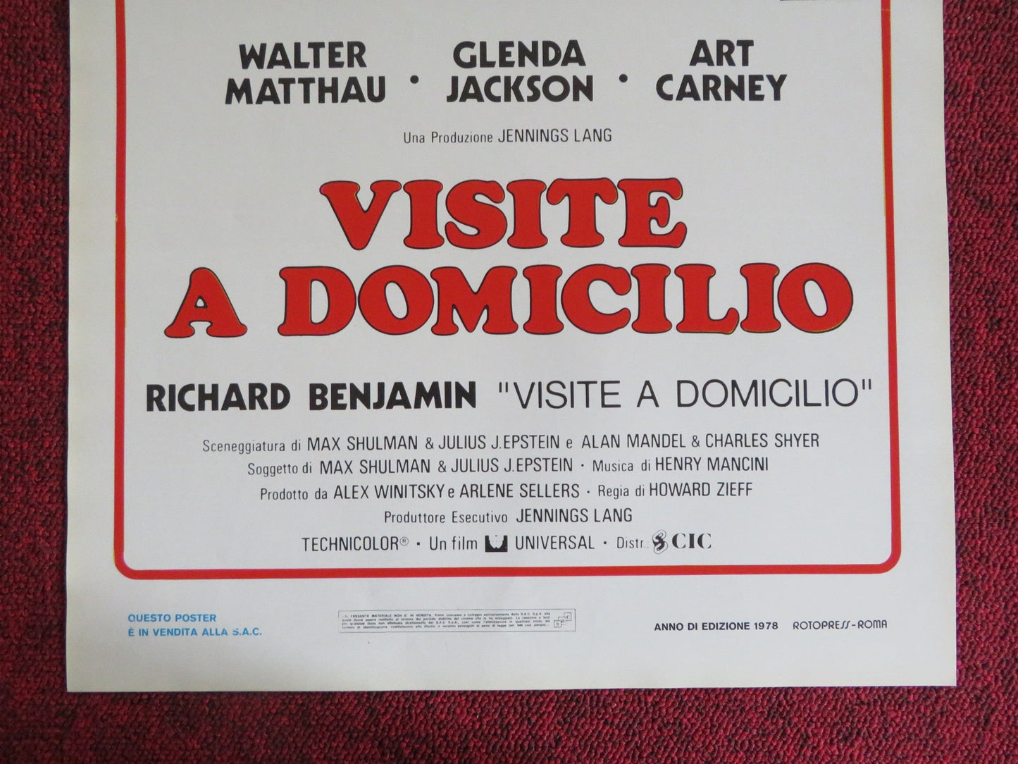 HOUSE CALLS ITALIAN LOCANDINA POSTER WALTER MATTHAU GLENDA JACKSON 1978 Rendezvous Cinema Movie posters