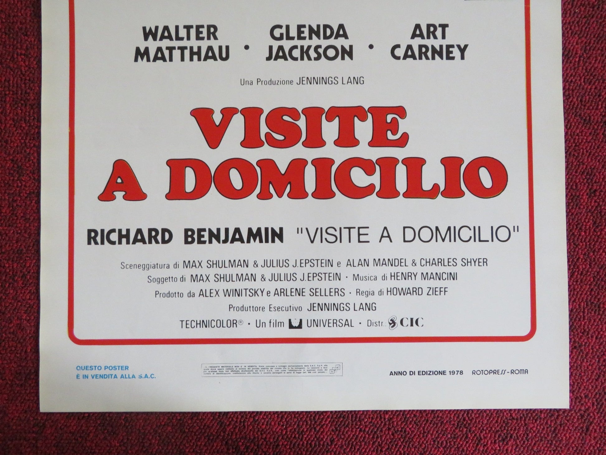 HOUSE CALLS ITALIAN LOCANDINA POSTER WALTER MATTHAU GLENDA JACKSON 1978 Rendezvous Cinema Movie posters