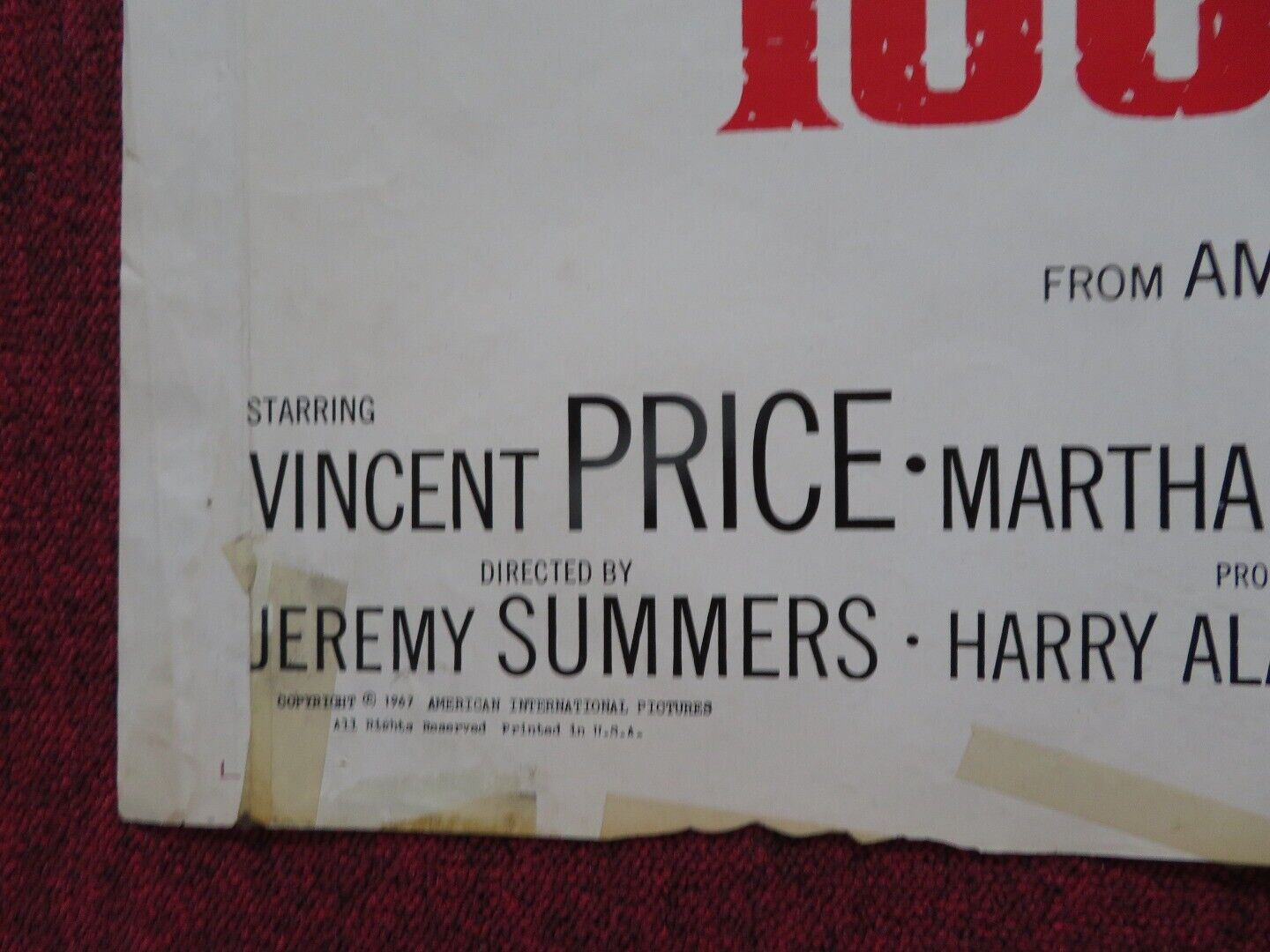 HOUSE OF 1000 DOLLS US ONE SHEET POSTER VINCENT PRICE MARTHA HYER 1967 - Rendezvous Cinema