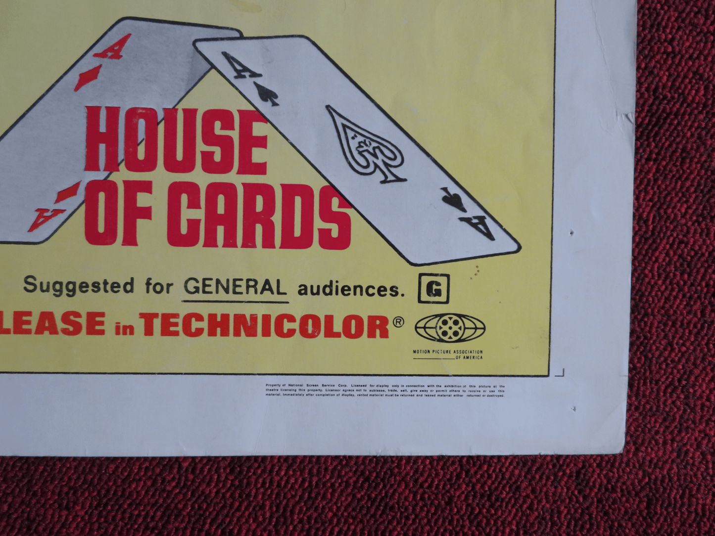 HOUSE OF CARDS US HALF SHEET (22"x 28") POSTER GEORGE PEPPARD ORSON WELLES 1969 Rendezvous Cinema Movie posters