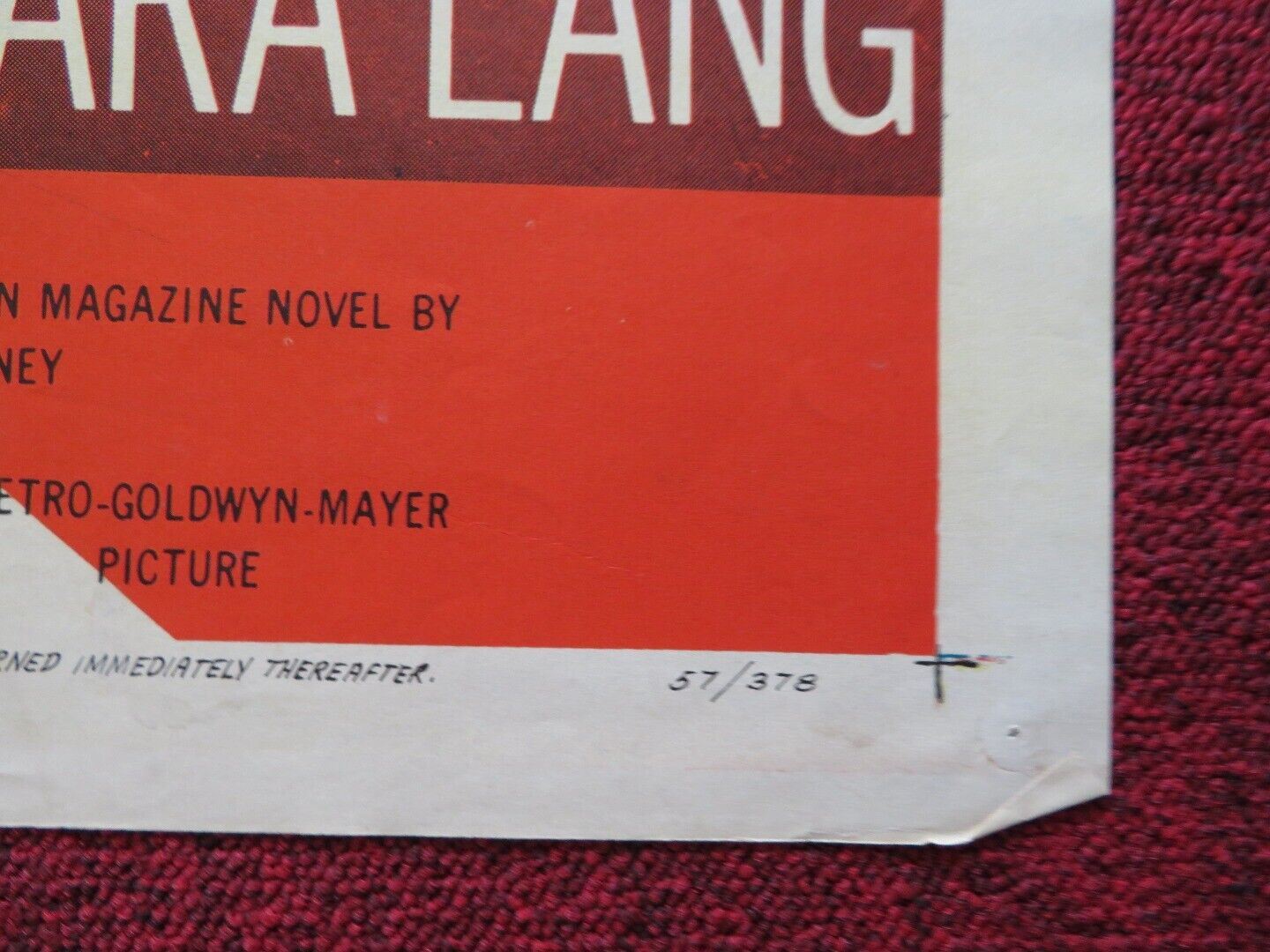 HOUSE OF NUMBERS FOLDED US ONE SHEET POSTER JACK PALANCE HAROLD J. STONE 1957 Movie posters