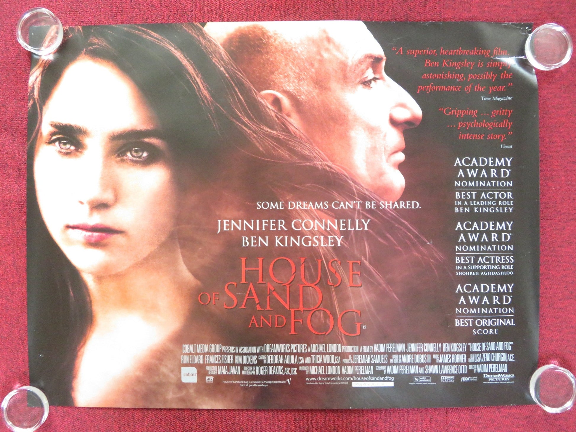 HOUSE OF SAND AND FOG UK QUAD (30"x 40") ROLLED POSTER BEN KINGSLEY 2003 Rendezvous Cinema Movie posters