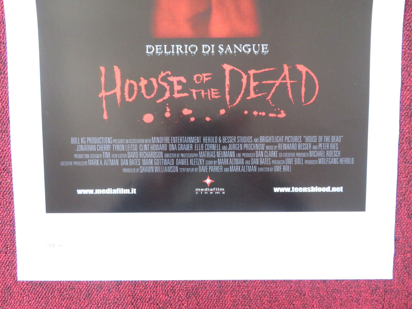 HOUSE OF THE DEAD ITALIAN LOCANDINA POSTER JONATHAN CHERRY TYRON LEITSO 2003 Rendezvous Cinema Movie posters
