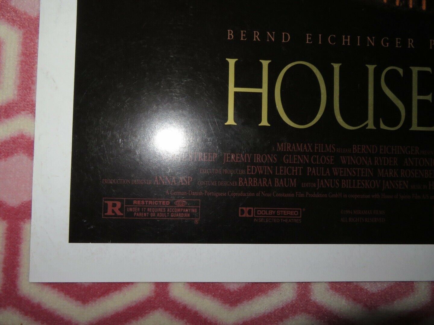 HOUSE OF THE SPIRITS US ONE SHEET POSTERMERYL STREEP GLENN CLOSE 1993 Movie posters