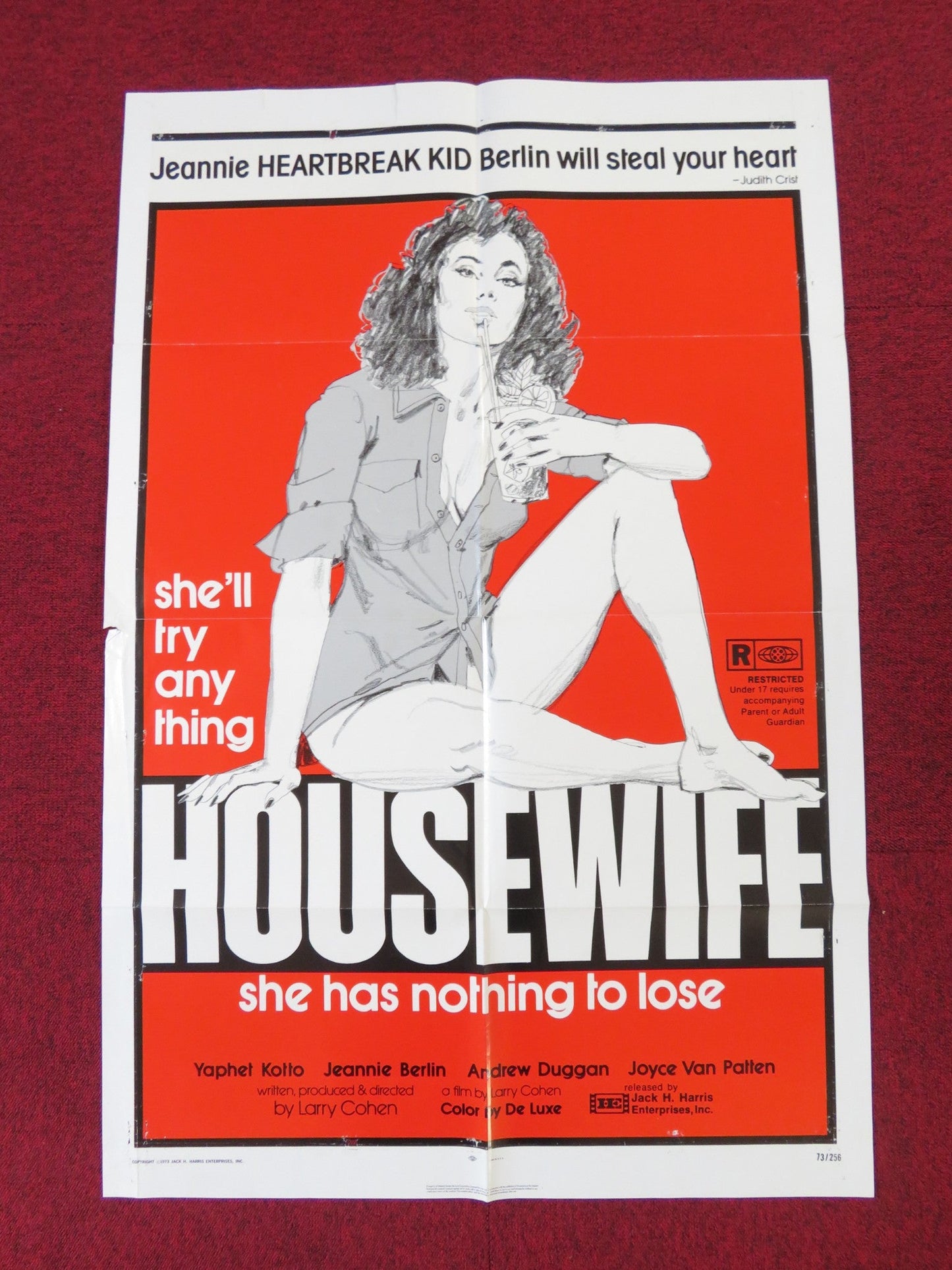 HOUSEWIFE / BONE FOLDED US ONE SHEET POSTER YAPHET KOTTO ANDREW DUGGAN 1973 Rendezvous Cinema Movie posters