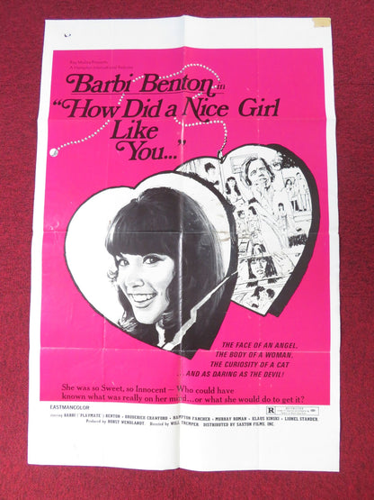 HOW DID A NICE GIRL LIKE YOU... FOLDED US ONE SHEET POSTER BARBI BENTON 1970 Rendezvous Cinema Movie posters