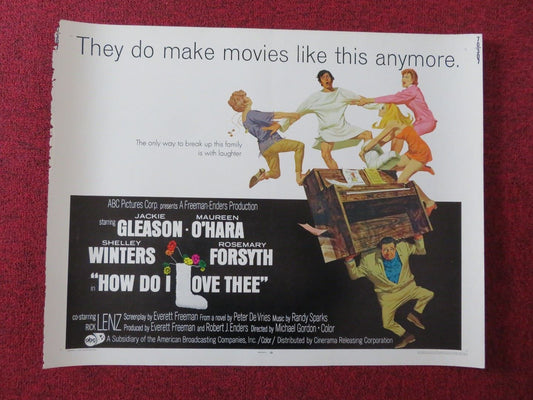 HOW DO I LOVE THEE US HALF SHEET (22"x 28") POSTER JACKIE GLEASON 1970 Movie posters