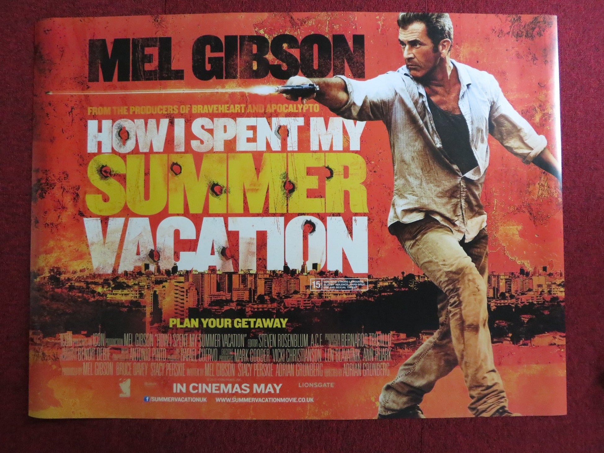 HOW I SPENT MY SUMMER VACATION UK QUAD (30"x 40") ROLLED POSTER MEL GIBSON 2012 Rendezvous Cinema Movie posters