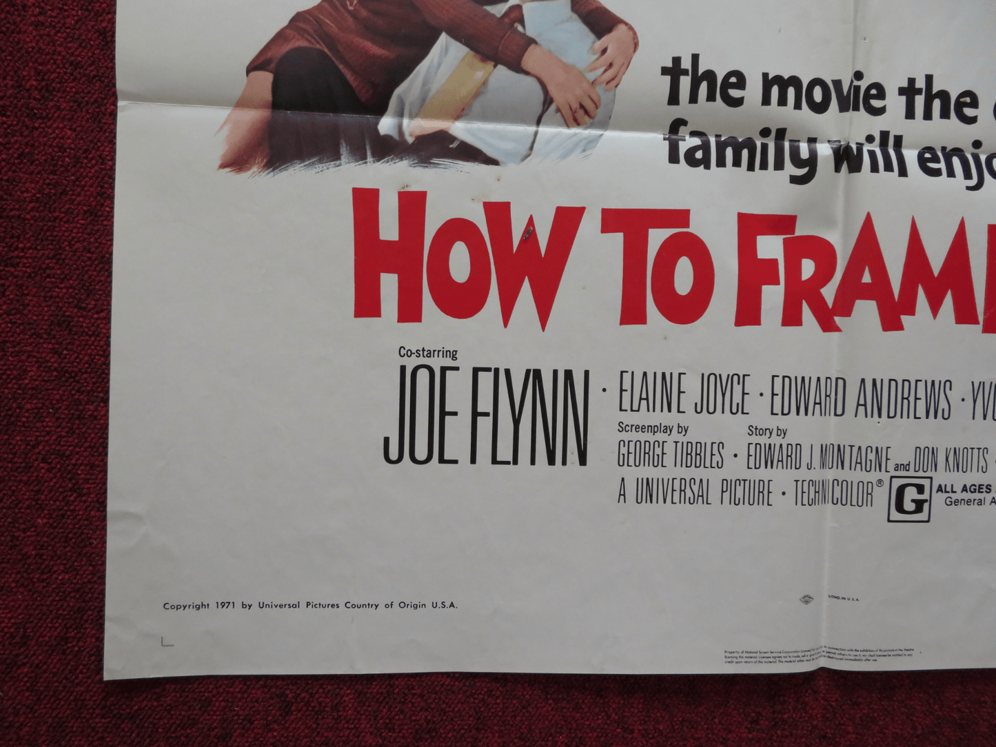 HOW TO FRAME A FIGG FOLDED US ONE SHEET POSTER DON KNOTTS JOE FLYNN 1971 Rendezvous Cinema Movie posters