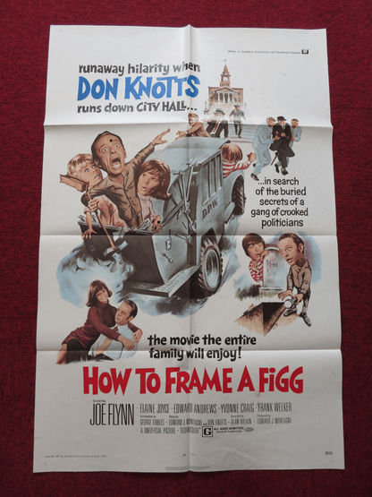 HOW TO FRAME A FIGG FOLDED US ONE SHEET POSTER DON KNOTTS JOE FLYNN 1971 Rendezvous Cinema Movie posters