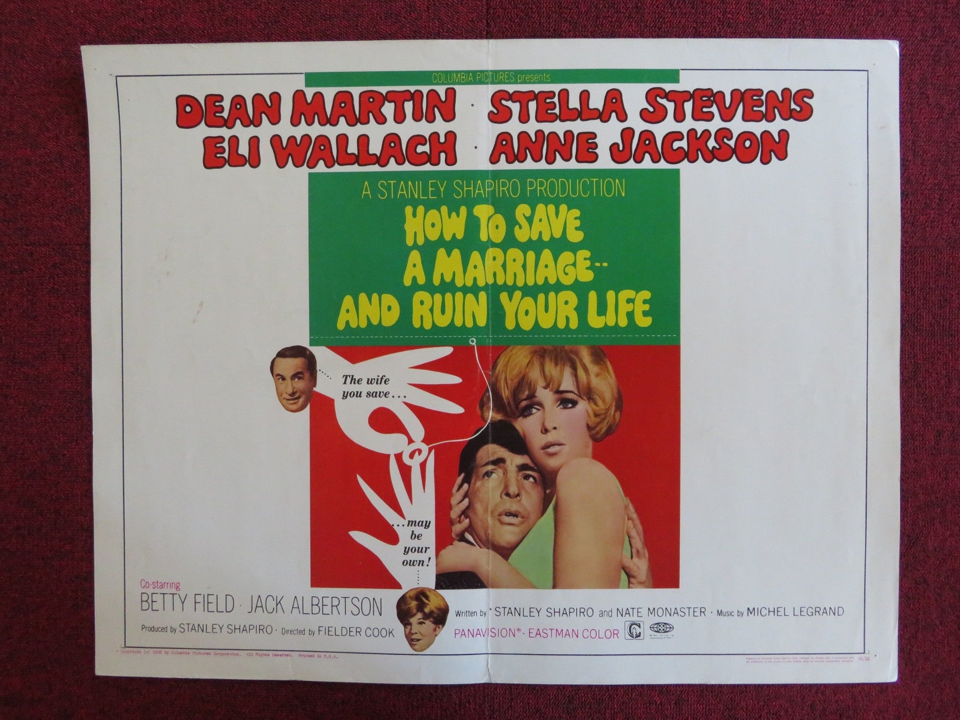 HOW TO SAVE A MARRIAGE AND RUIN YOUR LIFE US HALF SHEET (22"x 28") POSTER 1968 Rendezvous Cinema Movie posters