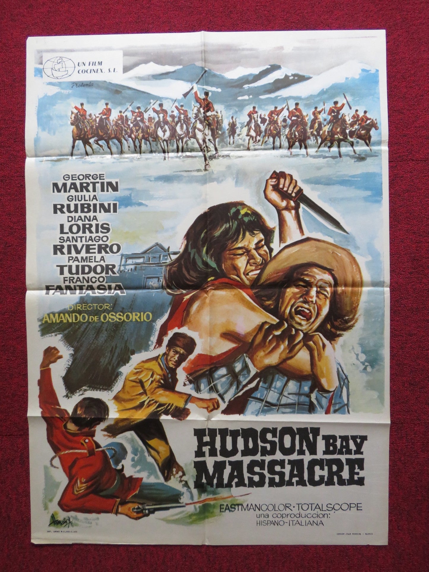 HUDSON BAY MASSACRE / CANADIAN WILDERNESS ARGENTINIAN POSTER GEORGE MARTIN 1965 Rendezvous Cinema Movie posters