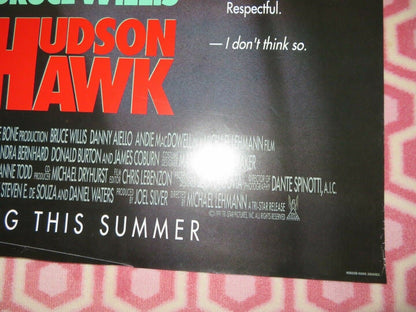 HUDSON HAWK ONE SHEET ROLLED POSTER BRUCE WILLIS ADVANCE 1991 - Rendezvous Cinema