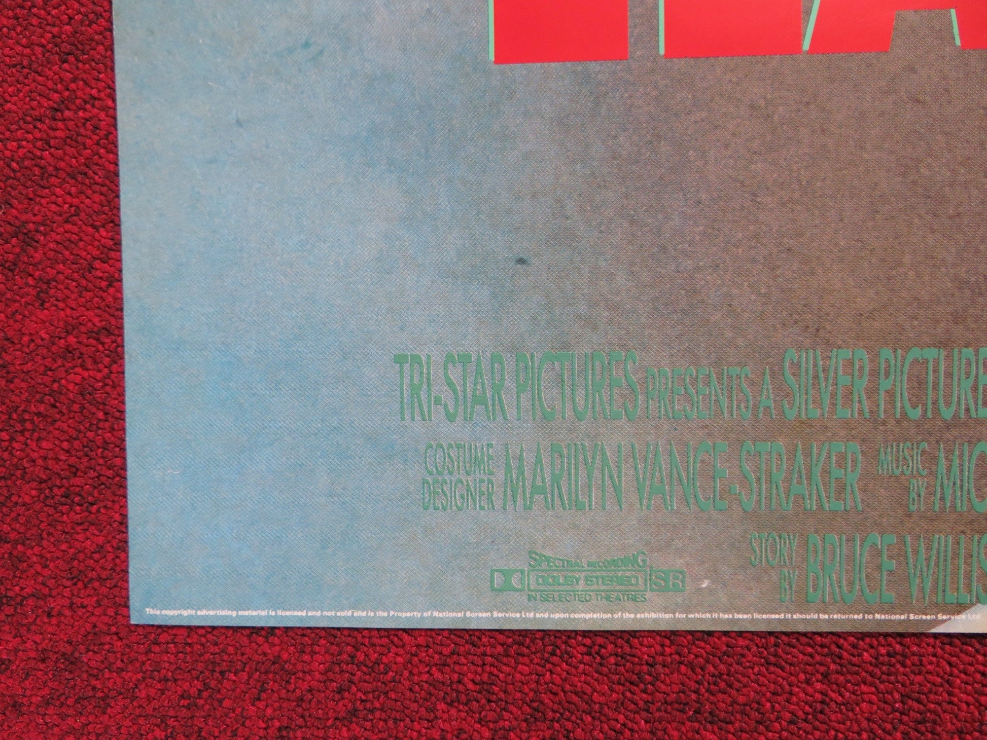 HUDSON HAWK UK QUAD POSTER FOLDED BRUCE WILLIS ANDIE MACDOWELL 1991 Rendezvous Cinema Movie posters