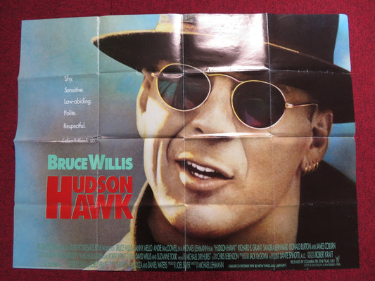 HUDSON HAWK UK QUAD POSTER FOLDED BRUCE WILLIS ANDIE MACDOWELL 1991 Rendezvous Cinema Movie posters