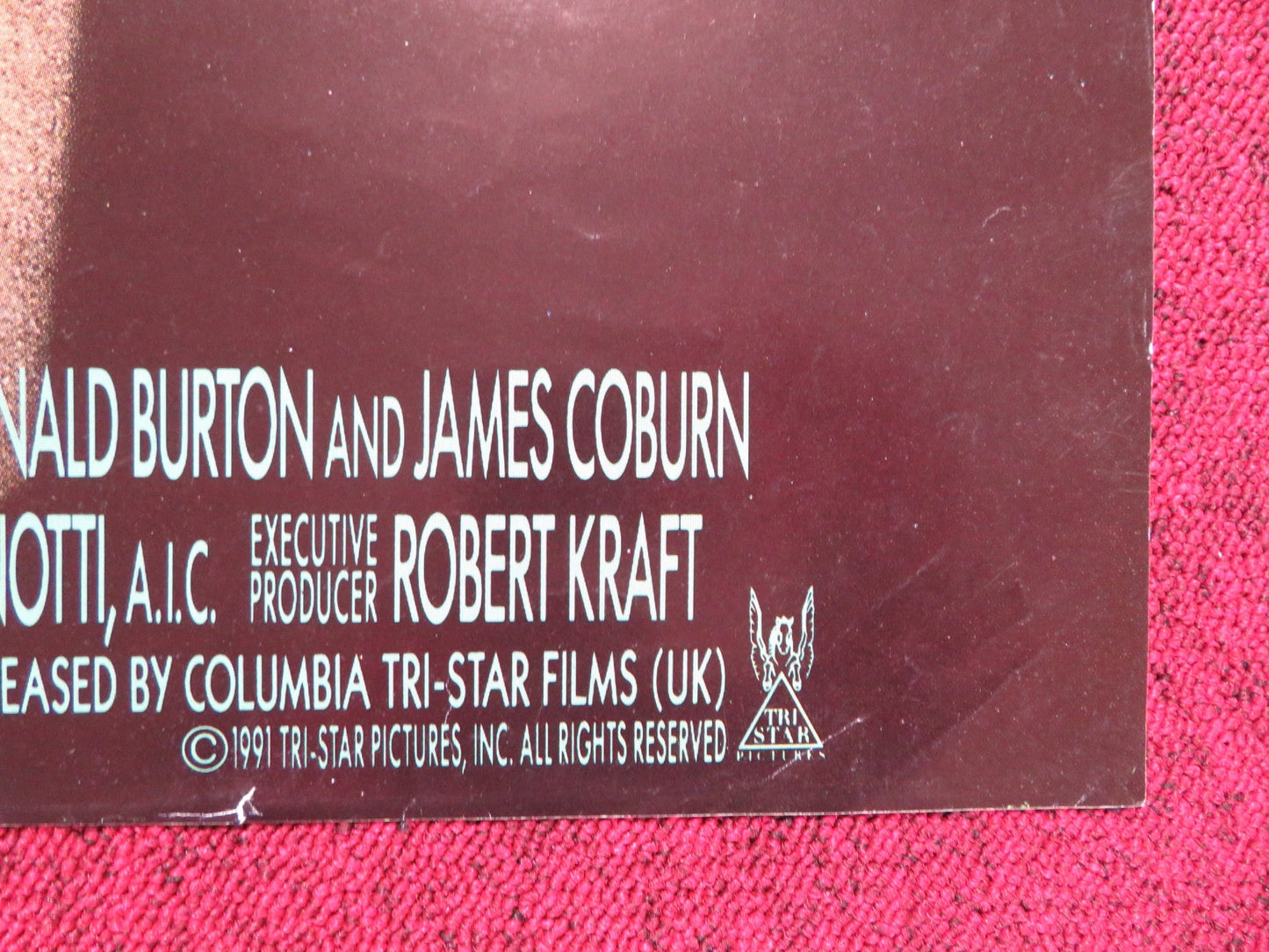 HUDSON HAWK UK QUAD POSTER FOLDED BRUCE WILLIS ANDIE MACDOWELL 1991 Rendezvous Cinema Movie posters