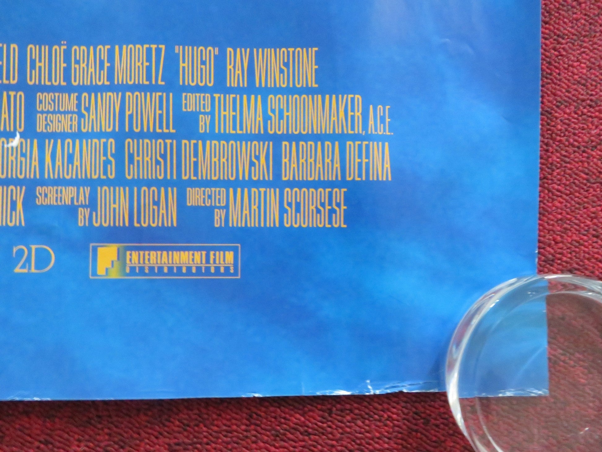 HUGO UK QUAD (30"x 40") ROLLED POSTER SCORSESE BEN KINGSLEY 2011 Rendezvous Cinema Movie posters