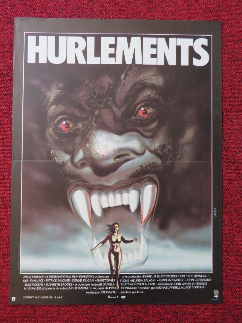 HURLEMENTS / The Howling FRENCH (15.5"x 21") POSTER JOE DANTE DEE WALLACE 1981 Movie posters