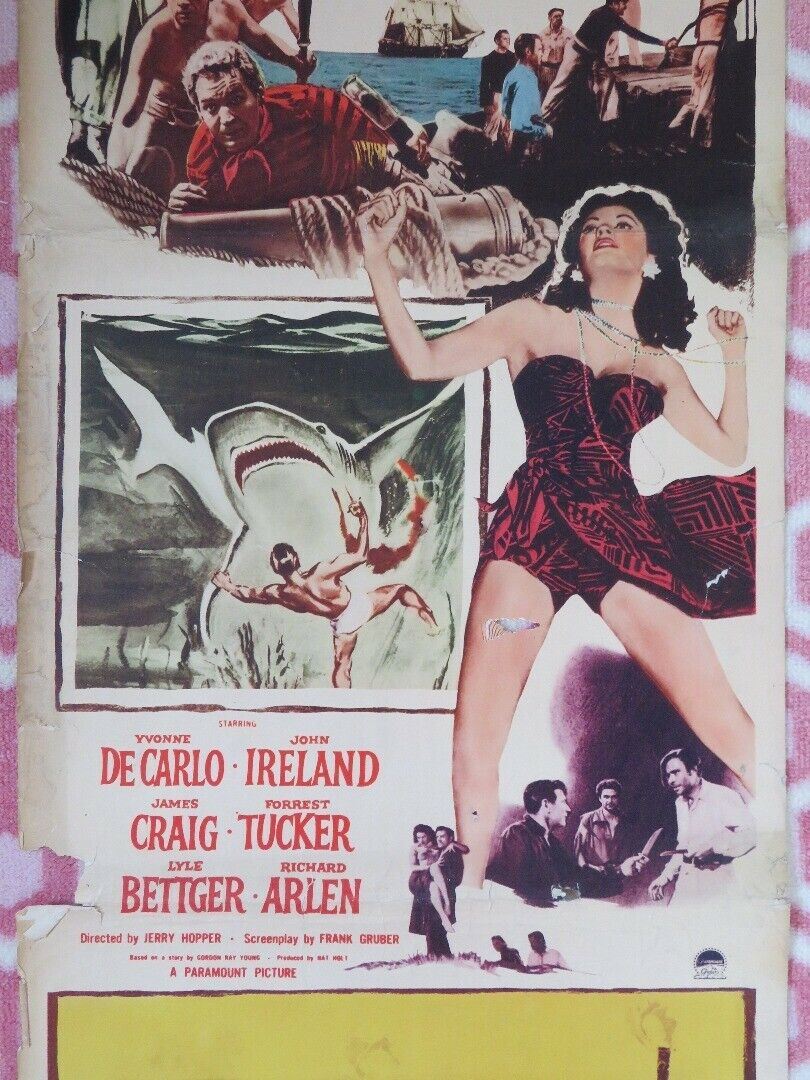 HURRICANE SMITH US INSERT (14"x 36") POSTER YVONNE DE CLARLO JOHN IRELAND 1952 Movie posters