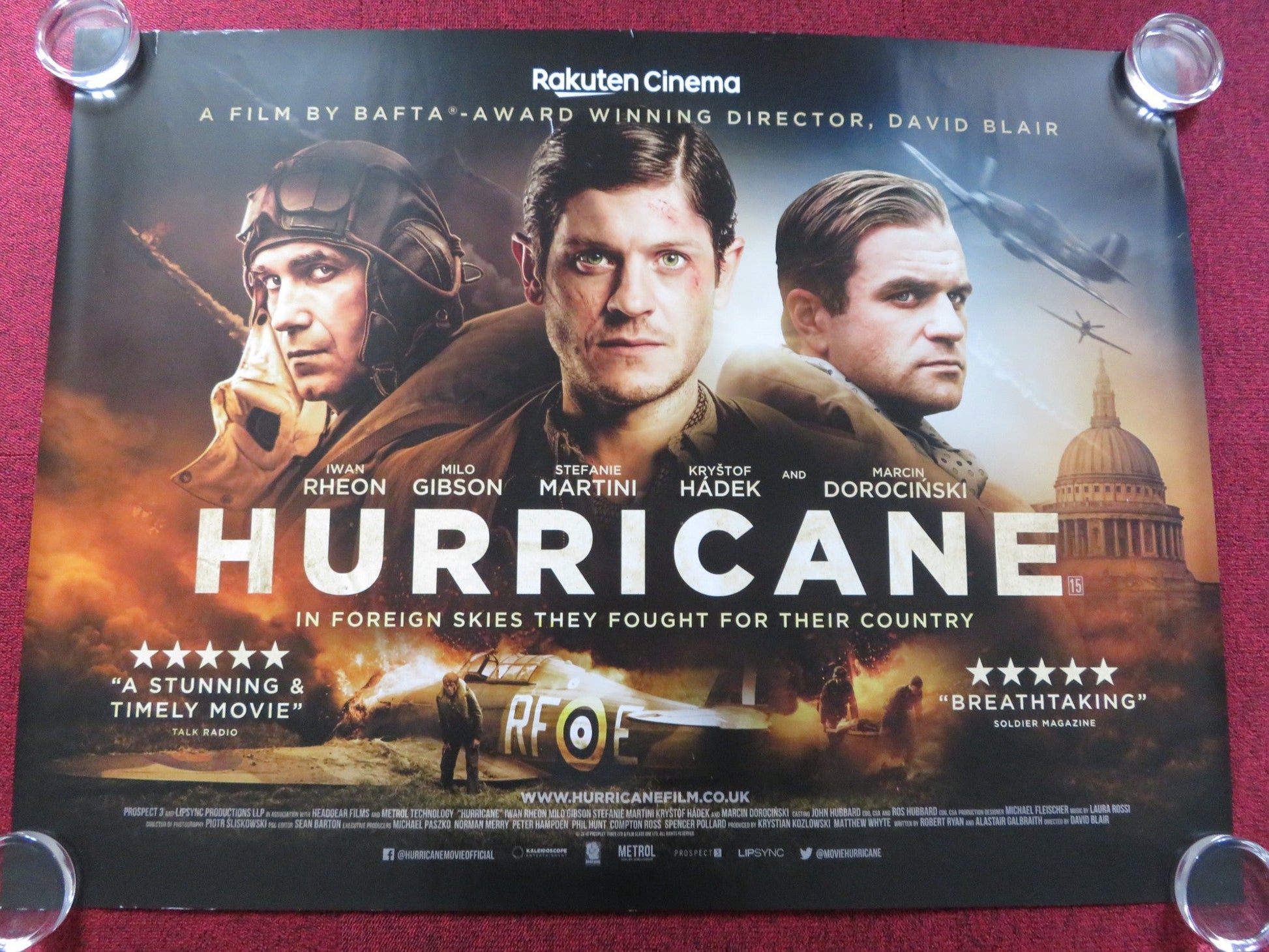 HURRICANE UK QUAD (30"x 40") ROLLED POSTER IWAN RHEON MILO GIBSON 2018 Rendezvous Cinema Movie posters
