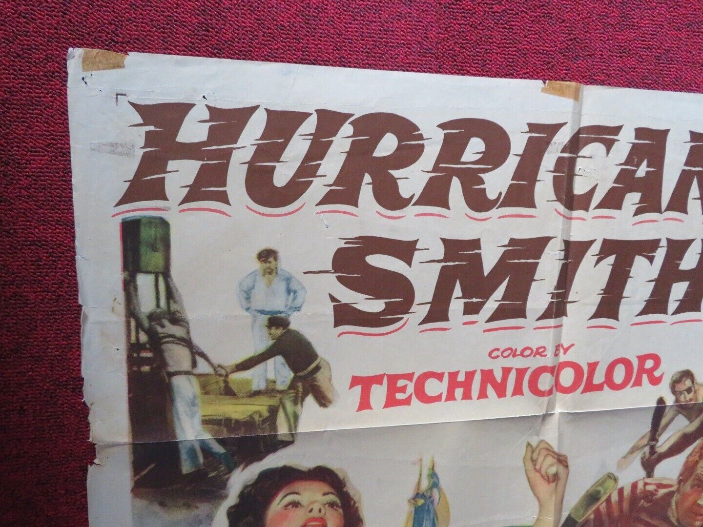 HURRUCANE SMITH FOLDED US ONE SHEET POSTER YVONNE DE CARLO JOHN IRELAND 1952 Movie posters