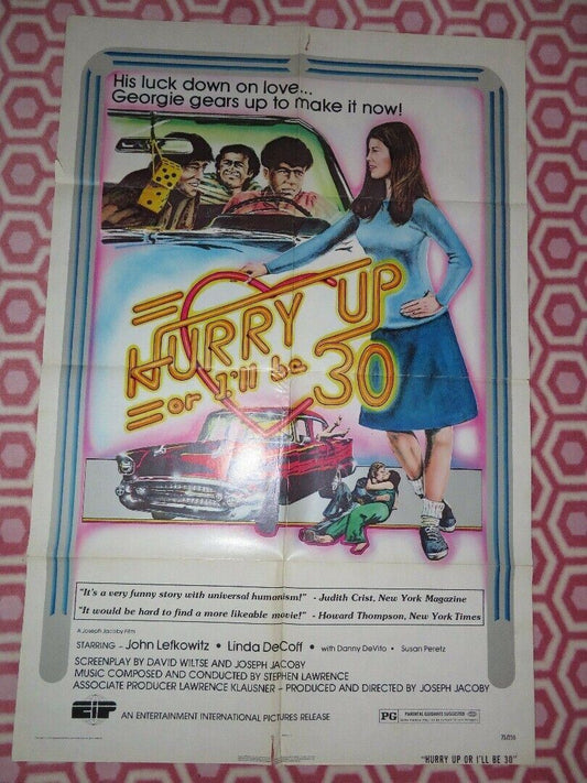 HURRY UP OR I'LL BE 30 US ONE SHEET POSTER DANNY DEVITO LINDA DEROFF Movie posters