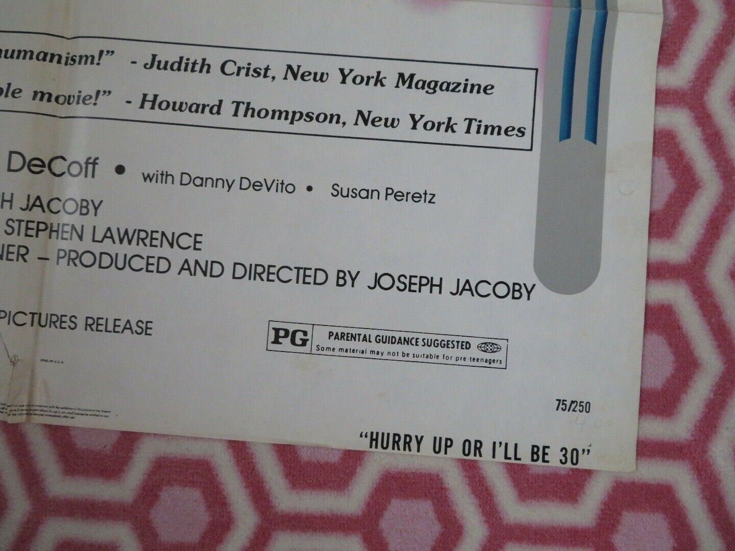 HURRY UP OR I'LL BE 30 US ONE SHEET POSTER DANNY DEVITO LINDA DEROFF Movie posters