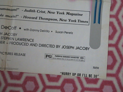 HURRY UP OR I'LL BE 30 US ONE SHEET POSTER DANNY DEVITO LINDA DEROFF Movie posters