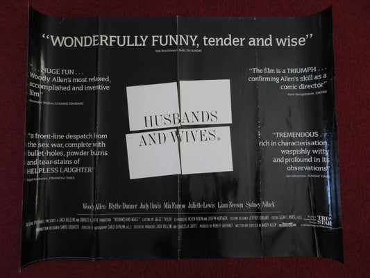 HUSBANDS AND WIVES UK QUAD (30"x 40") ROLLED POSTER WOODY ALLEN MIA FARROW 1992 Rendezvous Cinema Movie posters