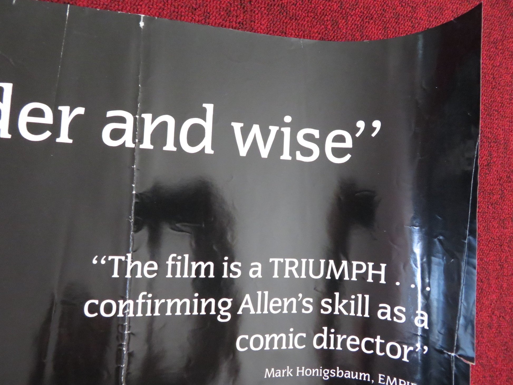 HUSBANDS AND WIVES UK QUAD (30"x 40") ROLLED POSTER WOODY ALLEN MIA FARROW 1992 Rendezvous Cinema Movie posters