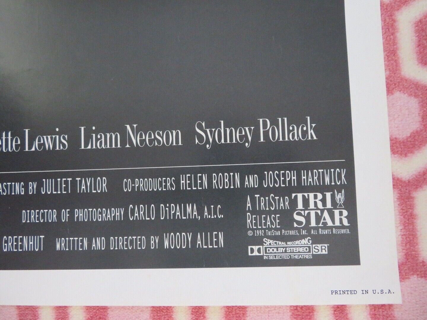 HUSBANDS AND WIVES US ONE SHEET POSTER WOODY ALLEN JULIETTE LEWIS 1992 Movie posters