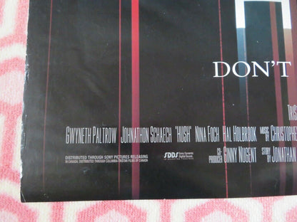 HUSH US ONE SHEET ROLLED POSTER JESSICA LANGE GWYNETH PALTROW 1998 Movie posters