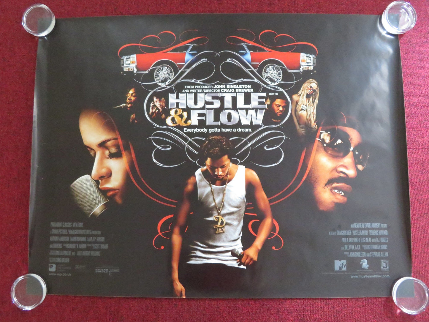 HUSTLE & FLOW UK QUAD (30"x 40") ROLLED POSTER T. HOWARD ANTHONY ANDERSON 2005 Rendezvous Cinema Movie posters