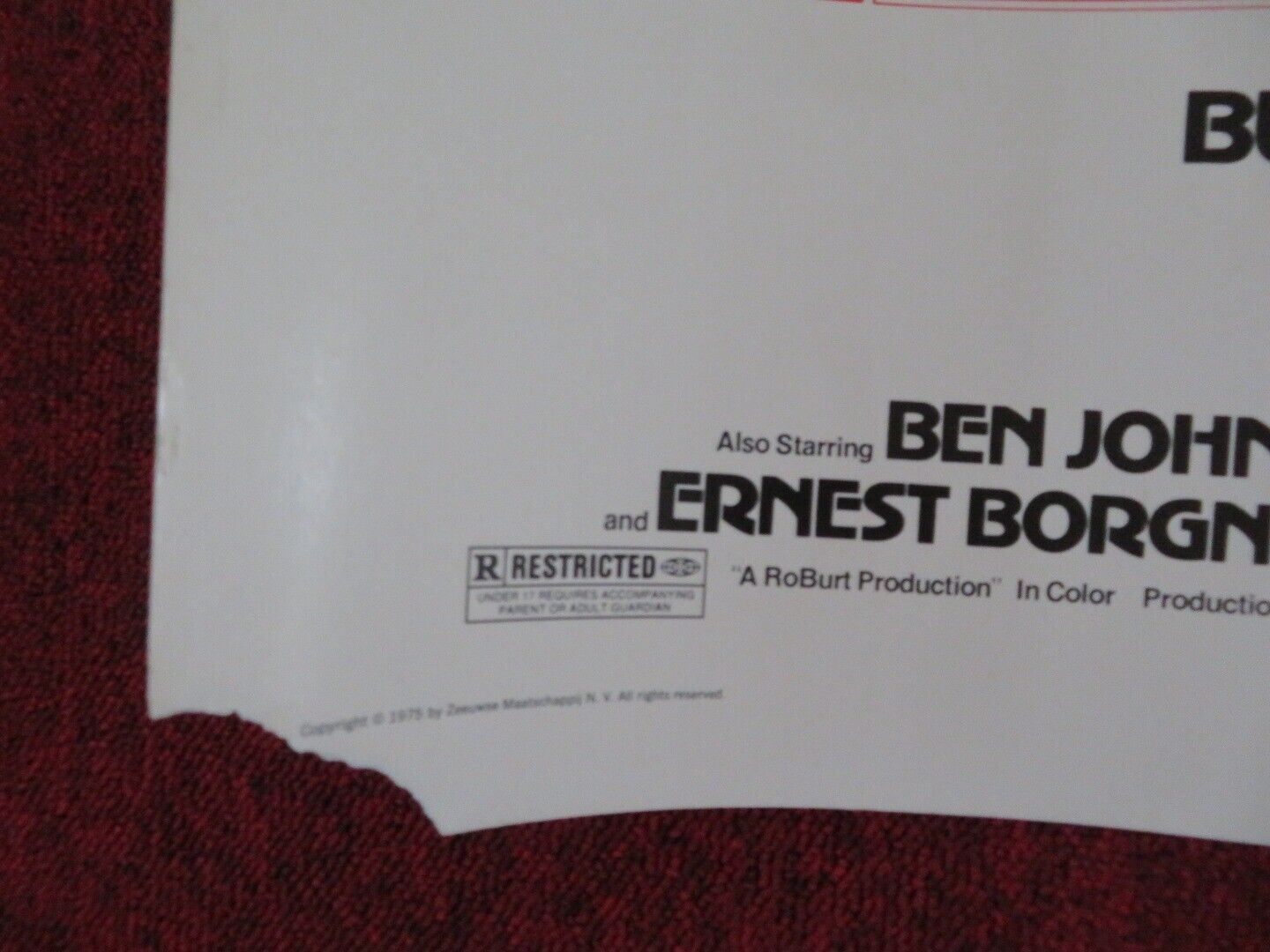 HUSTLE US HALF SHEET (22"x 28") POSTER BURT REYNOLDS CATHERINE DENEUVE 1975 Movie posters