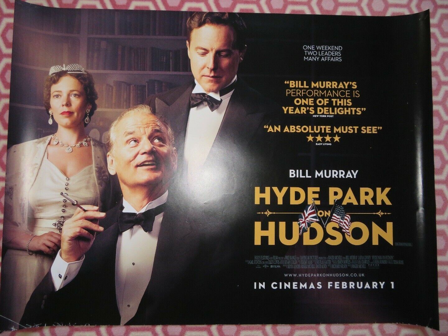 HYDE PARK ON HUDSON QUAD (30"x 40") ROLLED POSTER BILL MURRAY LAURA LINNEY 2012 Movie posters