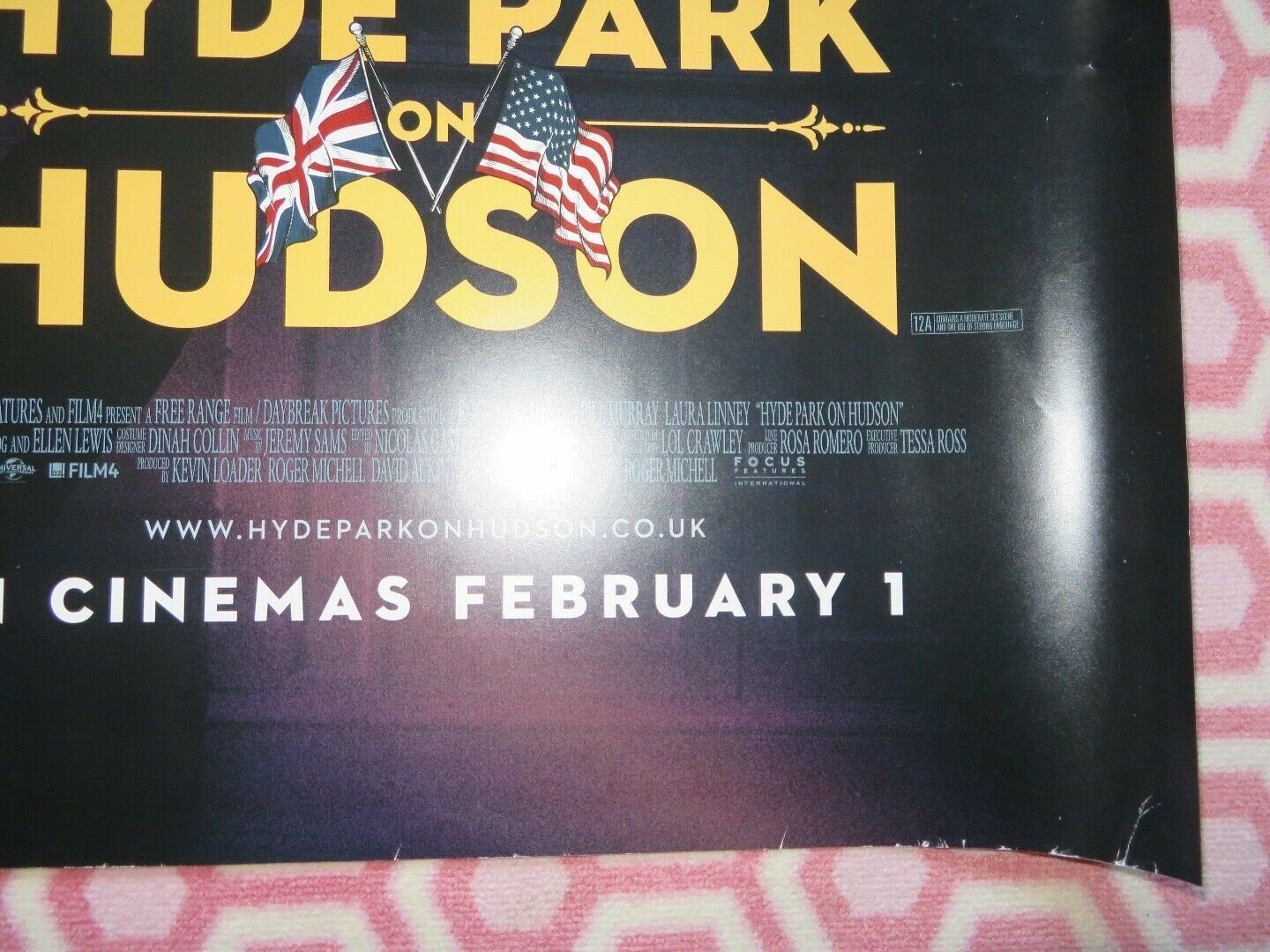 HYDE PARK ON HUDSON QUAD (30"x 40") ROLLED POSTER BILL MURRAY LAURA LINNEY 2012 Movie posters